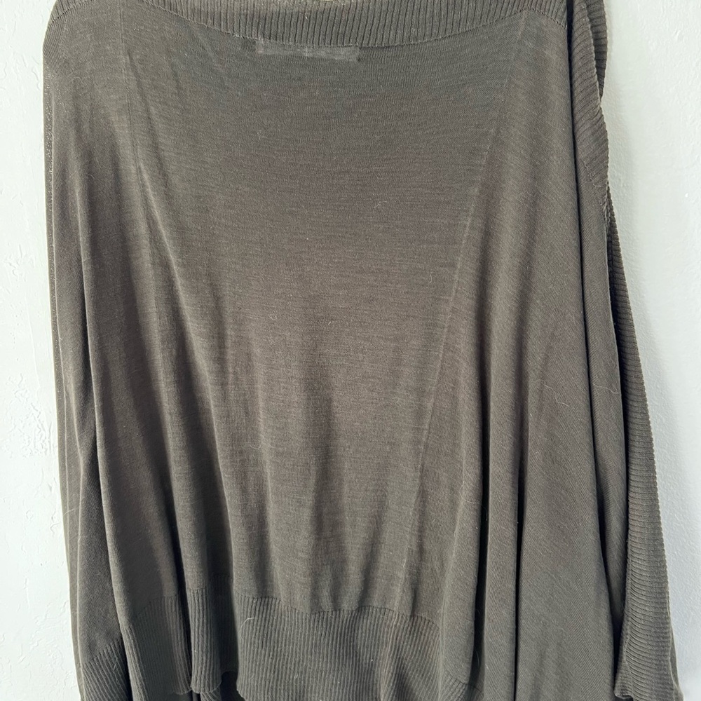 Susana Monaco Olive Green Sweater poncho 100% cotton